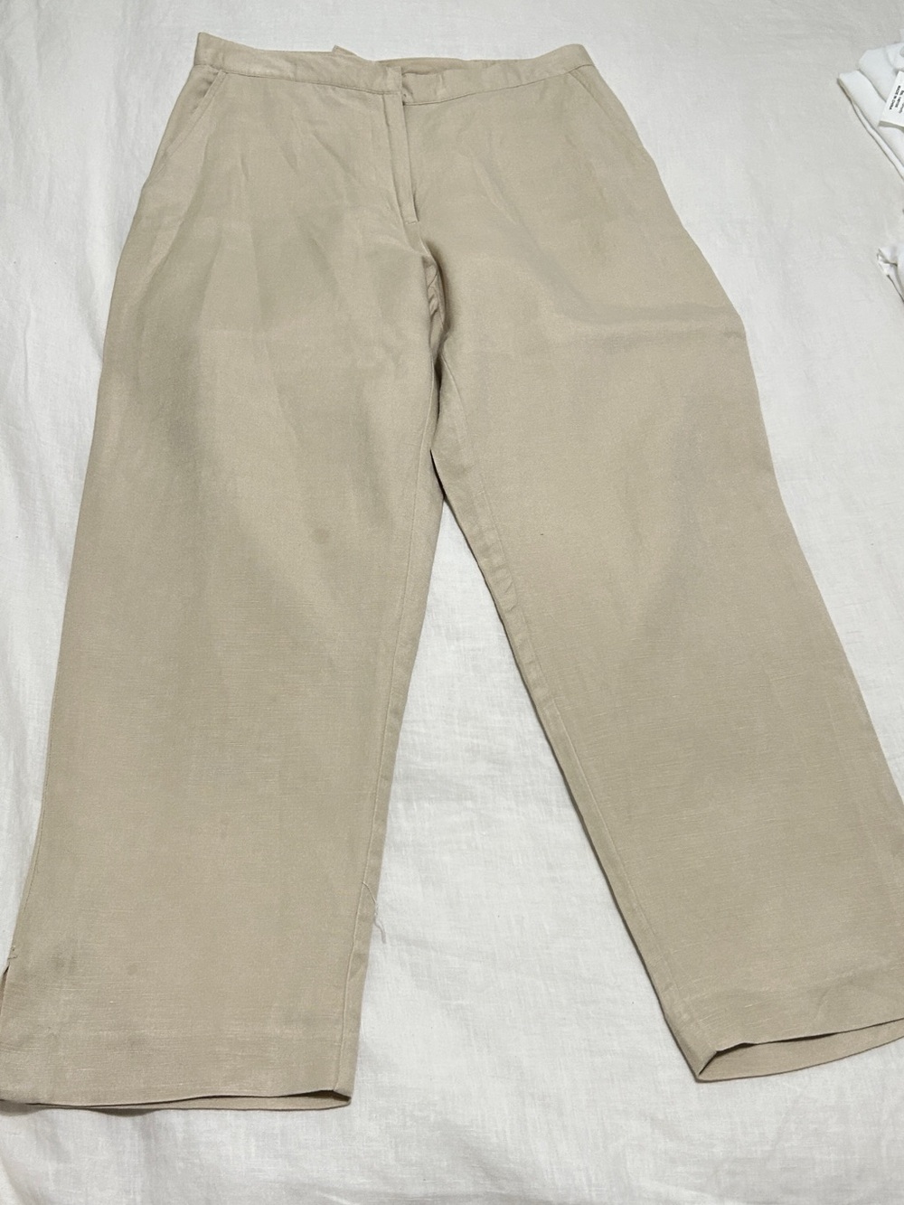 Ruby Rd Beige Linen/Rayon Ankle Length Pants Sz 10